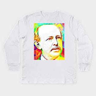 Horatio Alger Colourful Portrait | Horatio Alger Artwork 12 Kids Long Sleeve T-Shirt